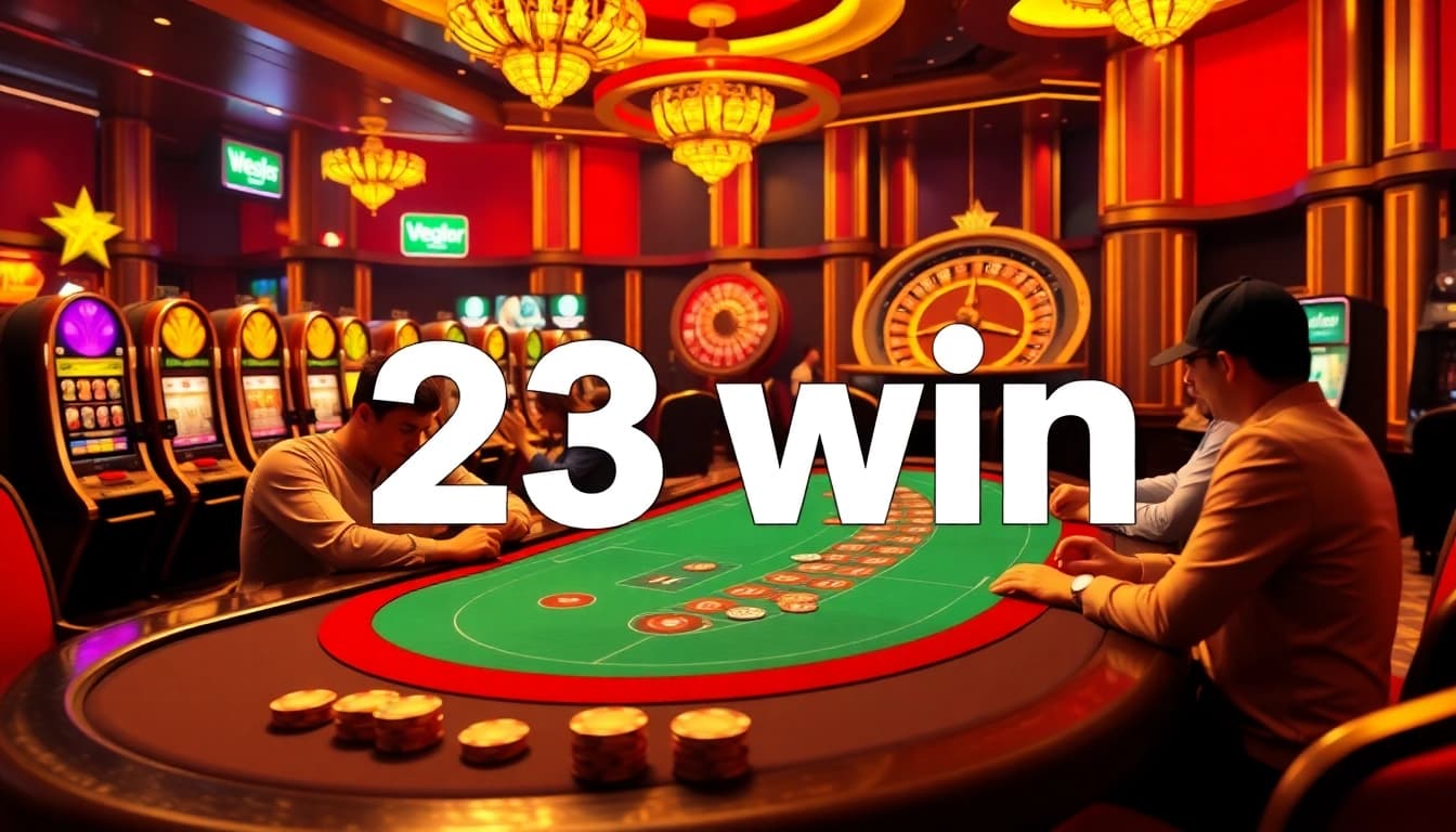 Experience the thrill of gambling at 23win with lavish casino tables and vibrant slot machines.