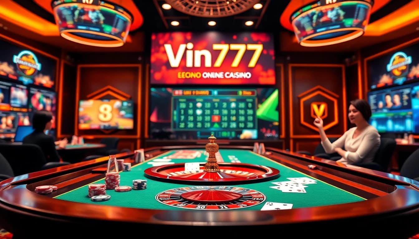Exciting gameplay at Vin777 with live poker and vibrant casino atmosphere.