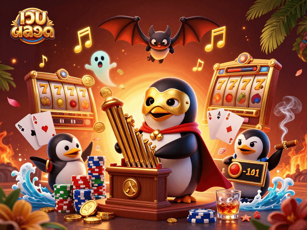 Spin the reels and win in thrilling เว็บสล็อต experiences, featuring vibrant casino elements and characters.