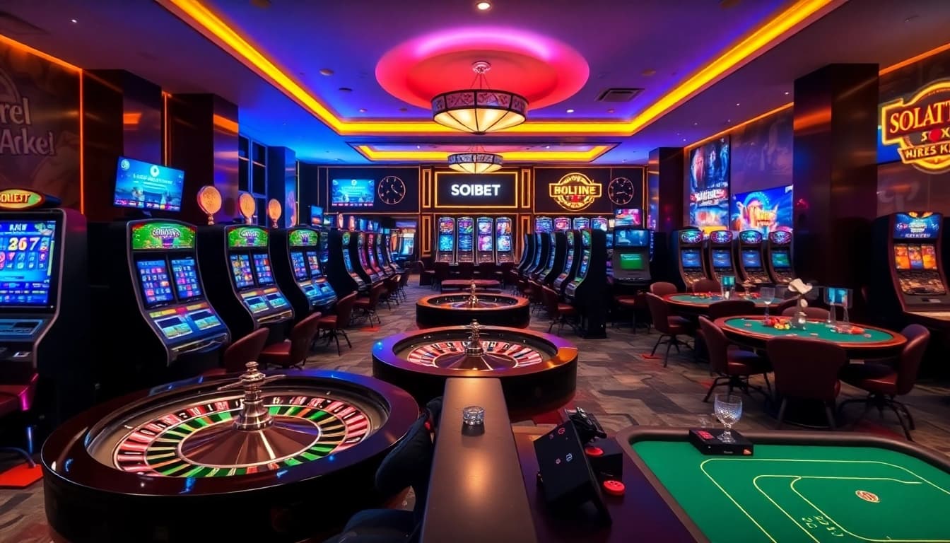 Experience thrilling gaming adventures with SOIBET's luxurious casino atmosphere.