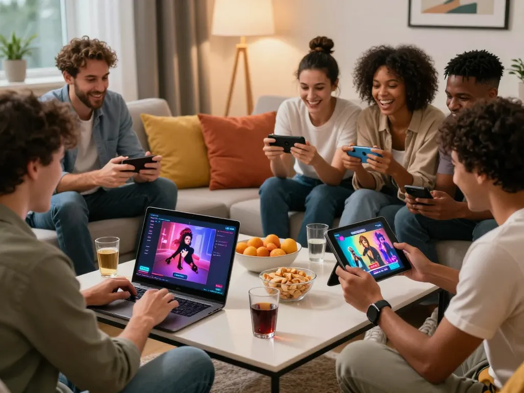 Engaging adults enjoying immersive adult games in a cozy setting, highlighting the experience of interactive gaming.