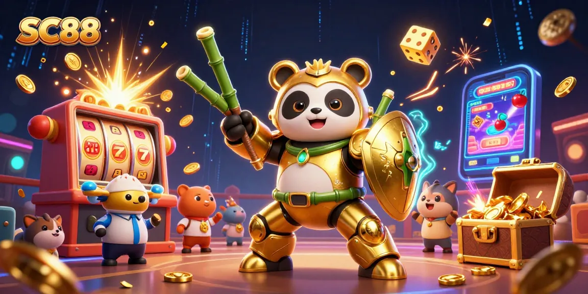 Engage in SC88's thrilling 3D jackpot scene featuring dynamic casino elements and animated characters.