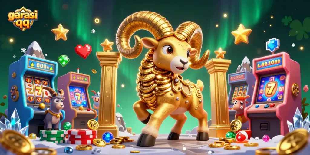 Engage in thrilling gaming adventures with garasi qq at an exciting casino illustration.