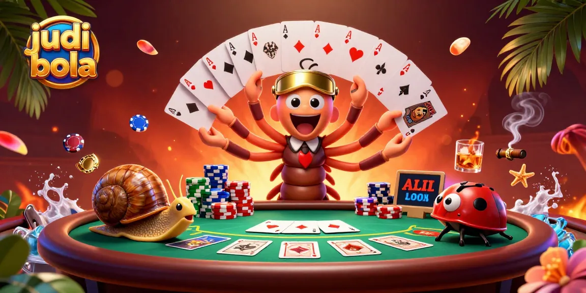 Experience thrilling judi bola action with a vibrant poker scene featuring dynamic characters and rich casino elements.