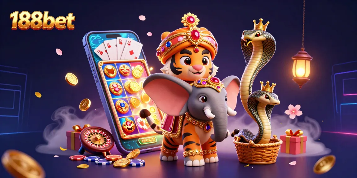 Engage with 188bet as you explore vibrant casino games in a dynamic digital illustration.
