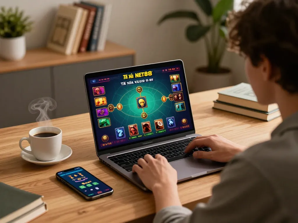 Tài xỉu NET88 gameplay in action, showcasing a player engaging with vibrant online casino graphics