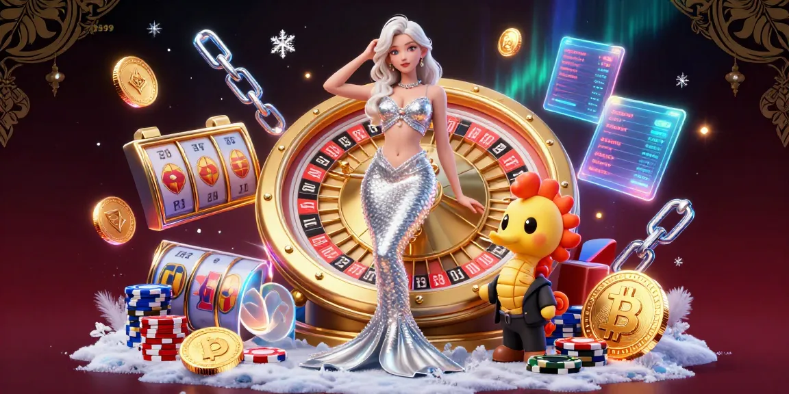 Experience thrilling gaming at PS99 with a vibrant 3D illustration featuring roulette and crypto coins.