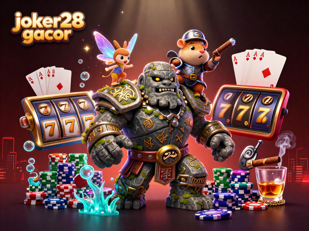 Melihat joker28 gacor, golem batu kuno hidup dengan peri bersinar dan hamster ksatria dalam aksinya di kasino.
