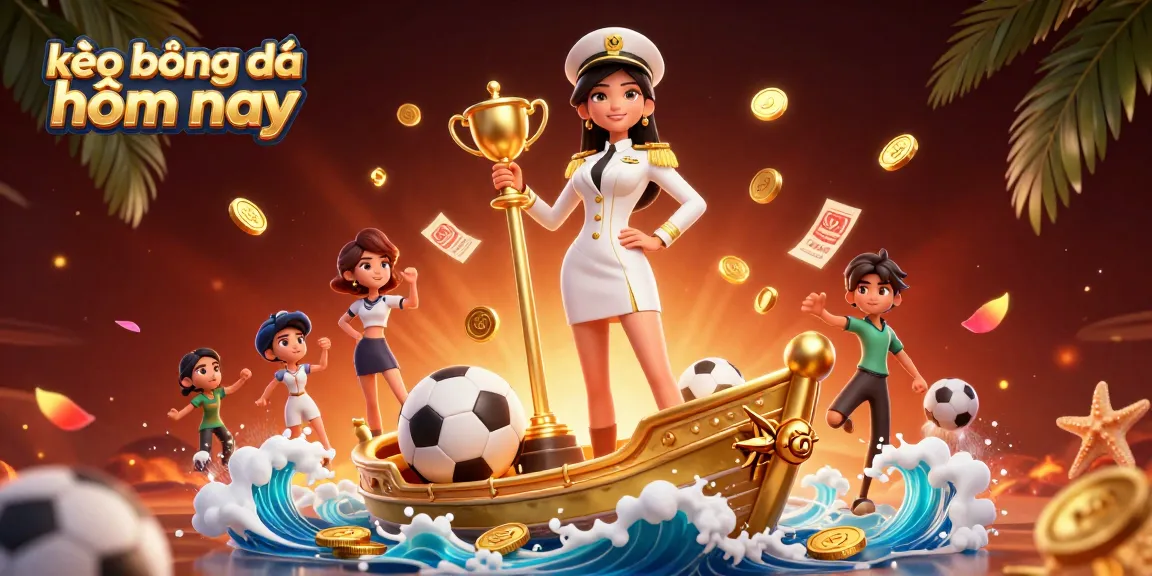 Wager on kèo bóng đá hôm nay with this vibrant sports-themed illustration featuring key betting elements.