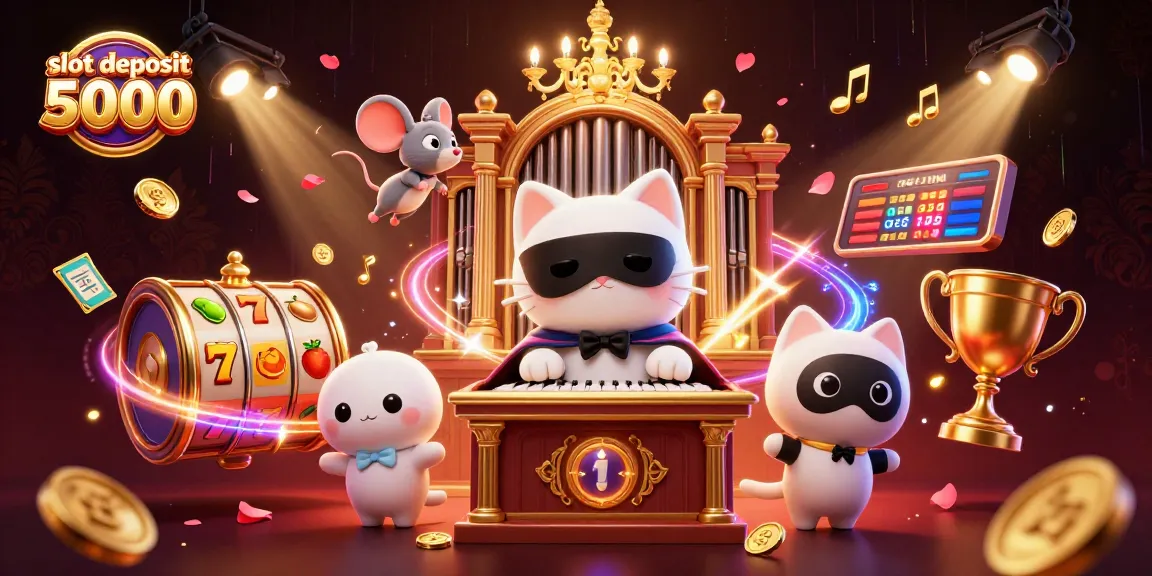 Experience slot deposit 5000 excitement with magical motifs in a vibrant casino scene.