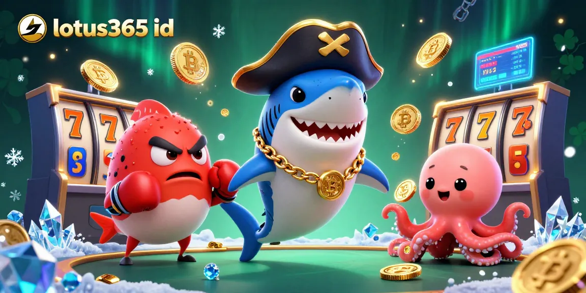 Engage with lotus365 id in a vibrant casino adventure featuring a pirate shark and friends.