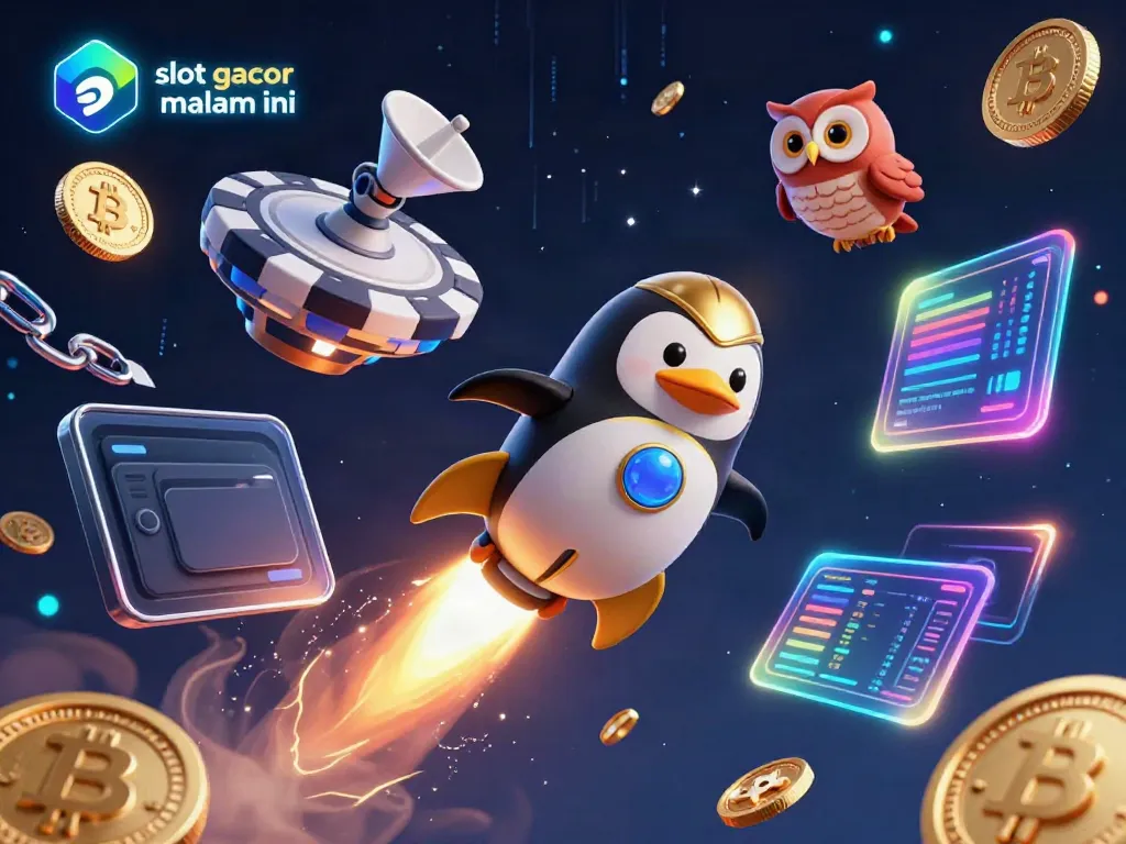 Experience the excitement of slot gacor malam ini with this vibrant 3D casino-themed illustration.