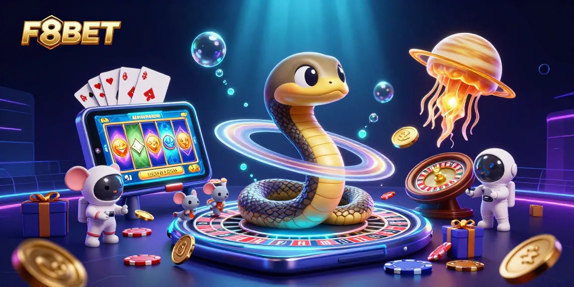 F8BET offers excitement and fun with space-themed gambling elements, showcasing betting action and vibrant visuals.