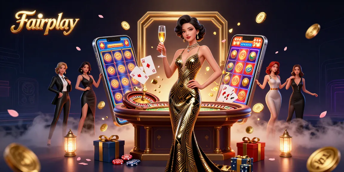 Engage with Fairplay gaming in a lavish casino setting featuring elegant characters and vibrant elements.