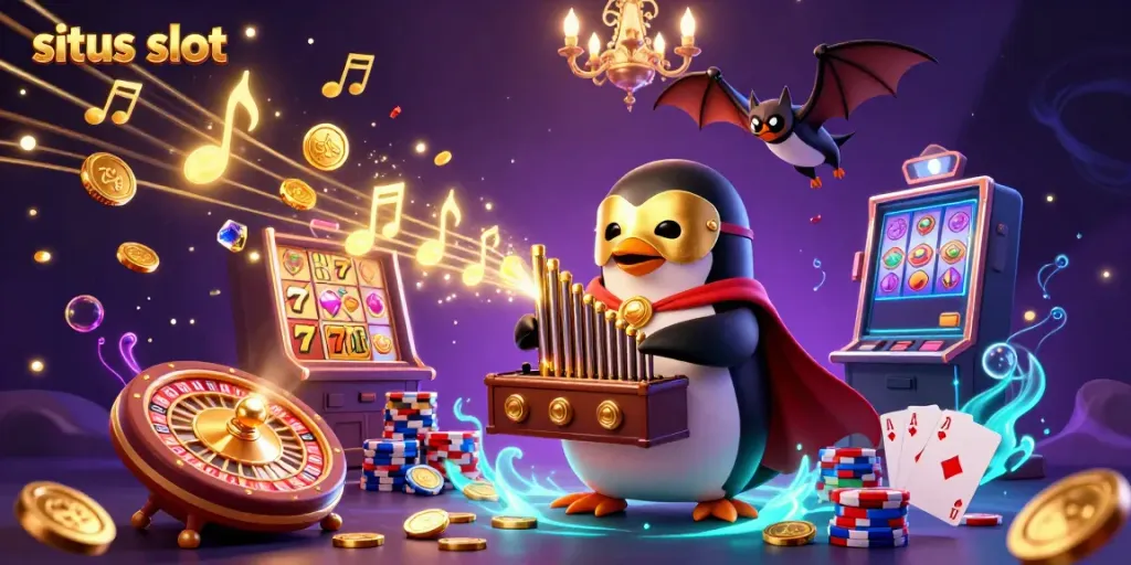 Slot Gacor Terbaru di situs slot menunjukkan mesin slot dengan simbol keberuntungan dan koin emas melimpah.