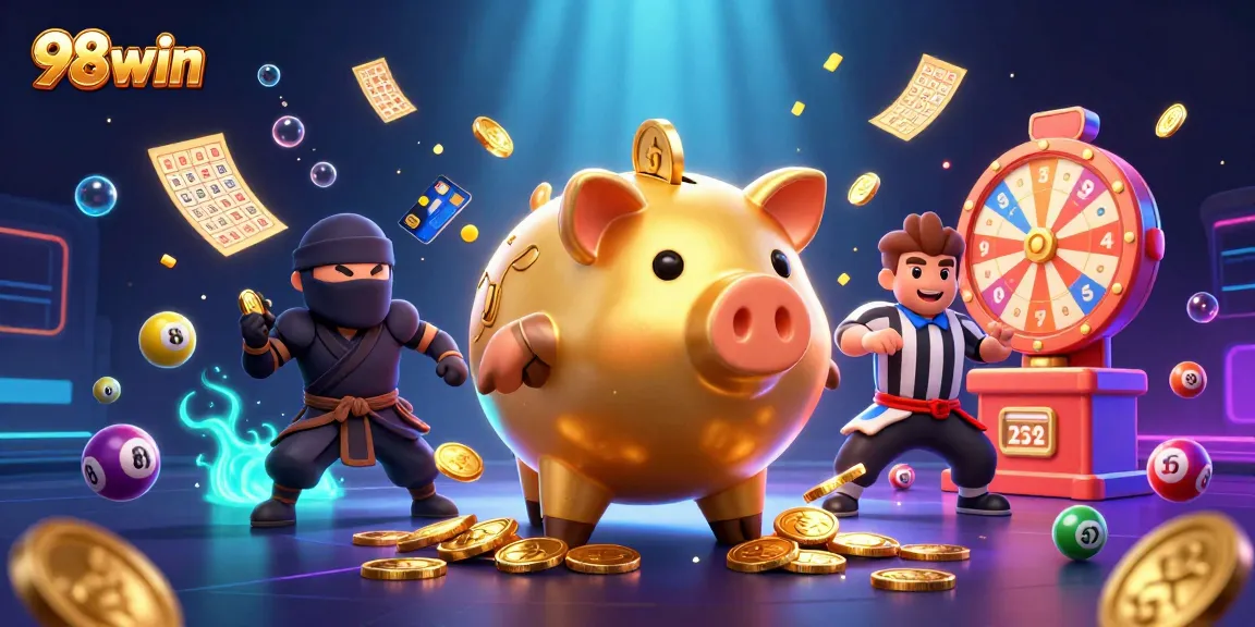 Engage with exciting 98win gambling action featuring dynamic characters and vibrant casino elements.