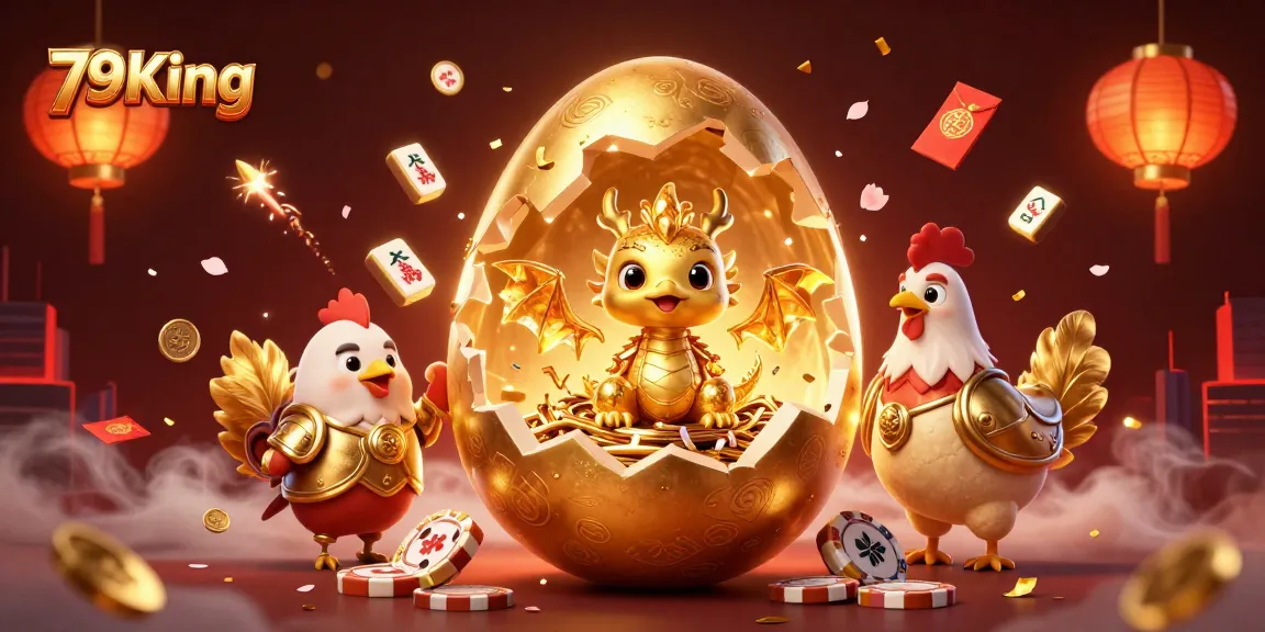 Engage with 79king's thrilling casino scene featuring a golden dragon and poker chips.