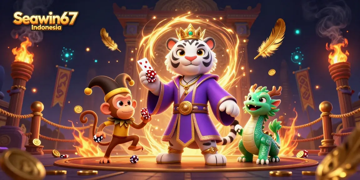 Seawin67 Indonesia memberikan pengalaman bermain yang menarik dengan tumpukan chip poker dan karakter unik.