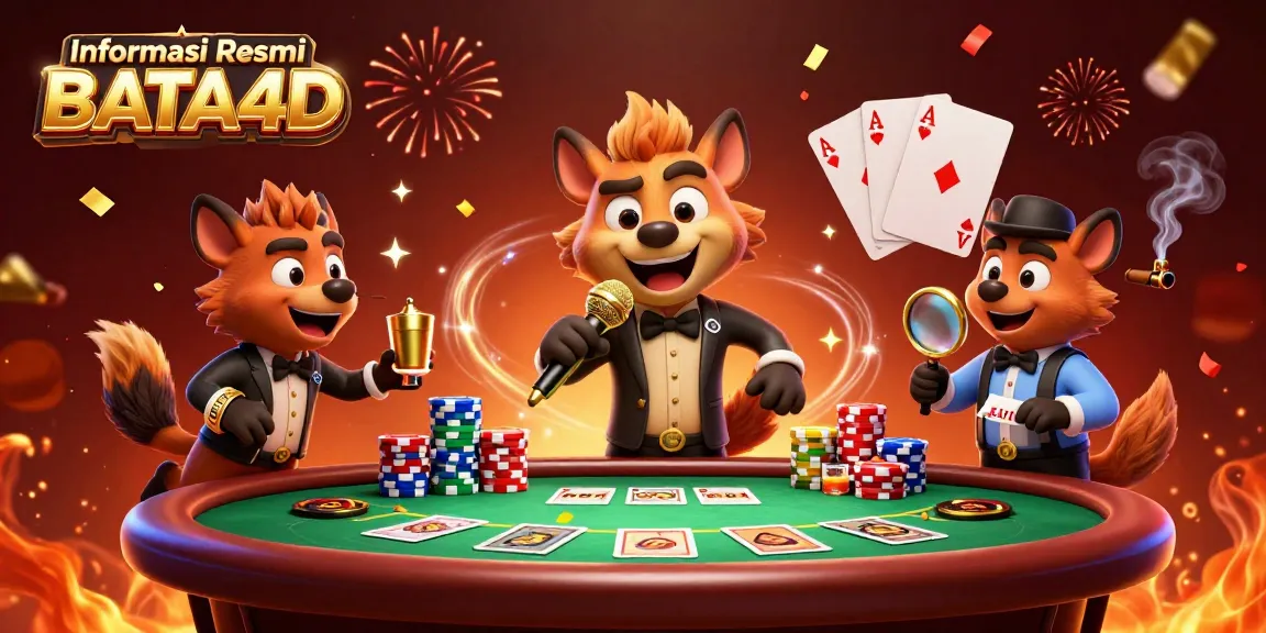 Informasi Resmi BATA4D, hyena lucu berdiri di klub kasino, menggambarkan kekayaan bermain poker.