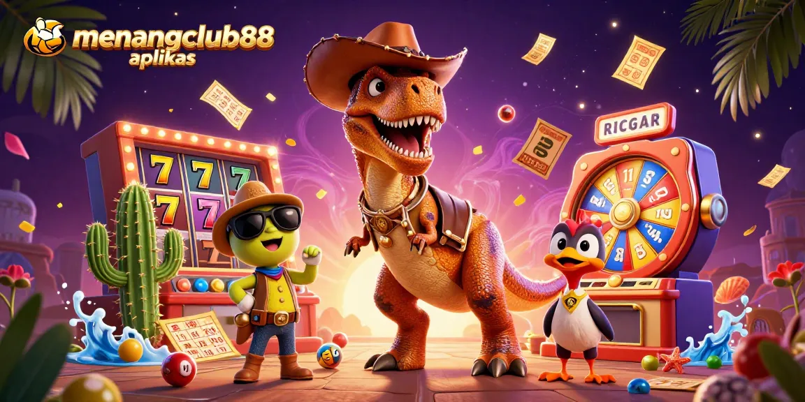 Experience thrilling slot games at menangclub88 aplikas with vibrant characters and engaging visuals.