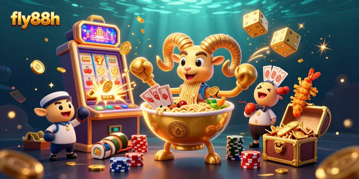 Win big at fly88h with a vibrant casino scene featuring exciting games and dynamic characters.