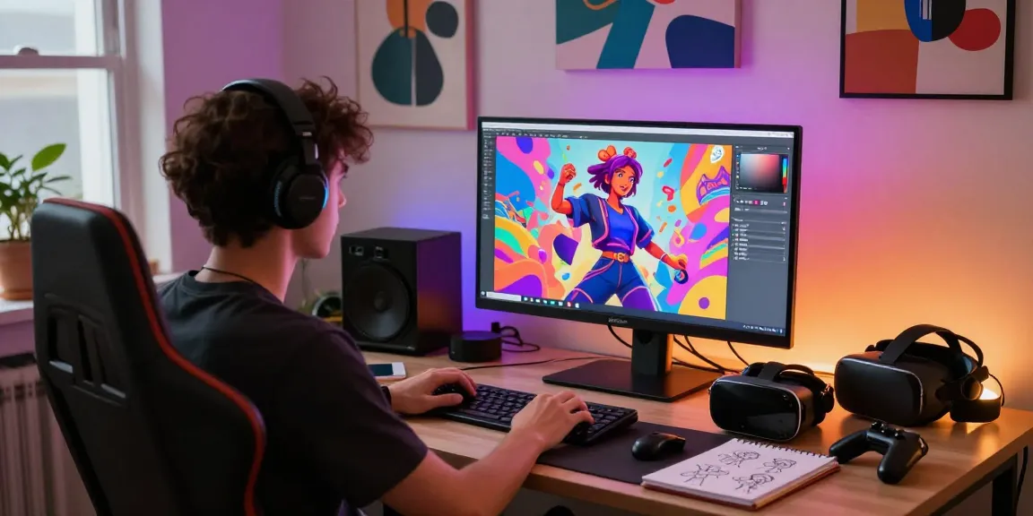 Interactive engagement with NSFW AI characters in a vibrant art studio.