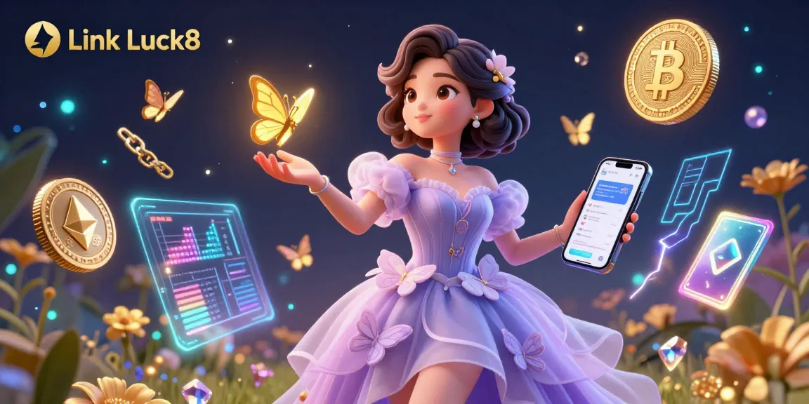 Engage with the excitement of Link Luck8 by experiencing vibrant casino adventures filled with golden butterflies and crypto elements.
