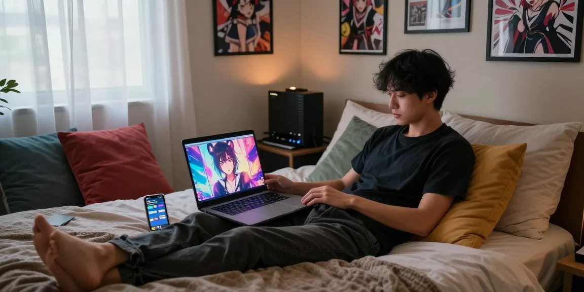 Engaging in hentai ai chat in a cozy bedroom setting with AI-generated characters