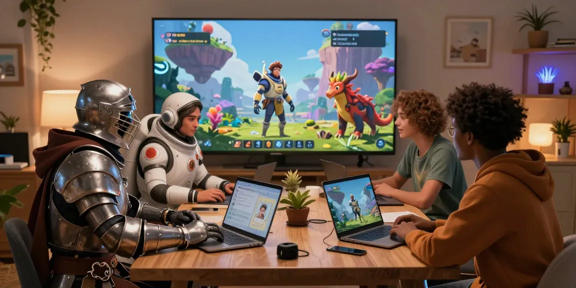 Dynamic AI roleplay scene showcasing interactive avatars in vibrant digital storytelling.