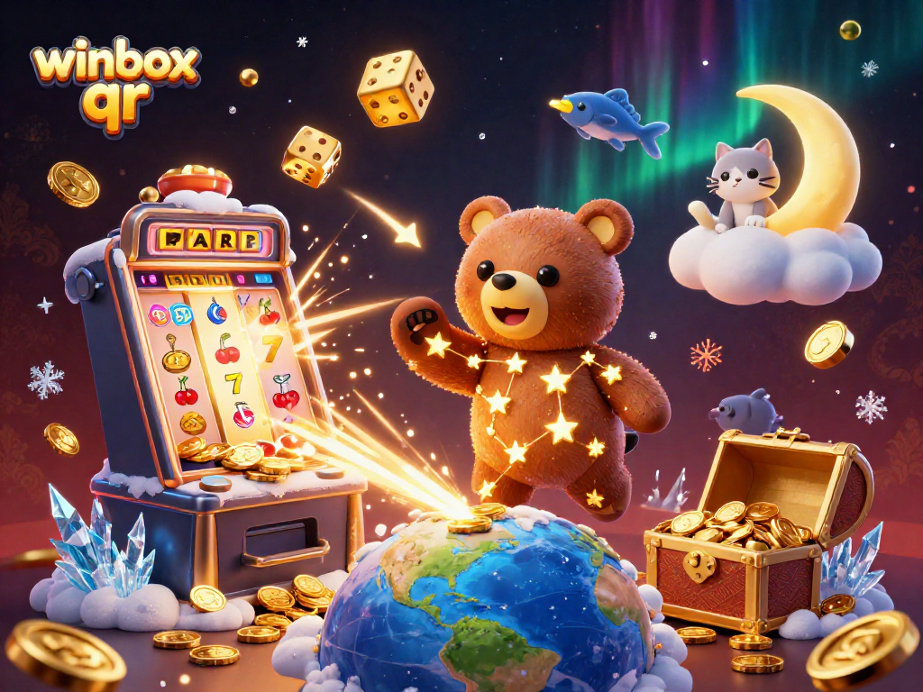 Experience winbox qr magic with this vibrant 3D depiction of casino excitement and rewards.