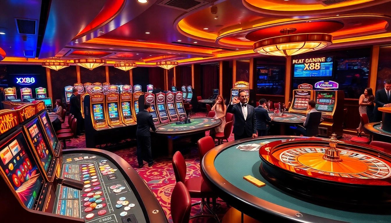 Players enjoying a thrilling casino atmosphere while engaging in games at XX88.
