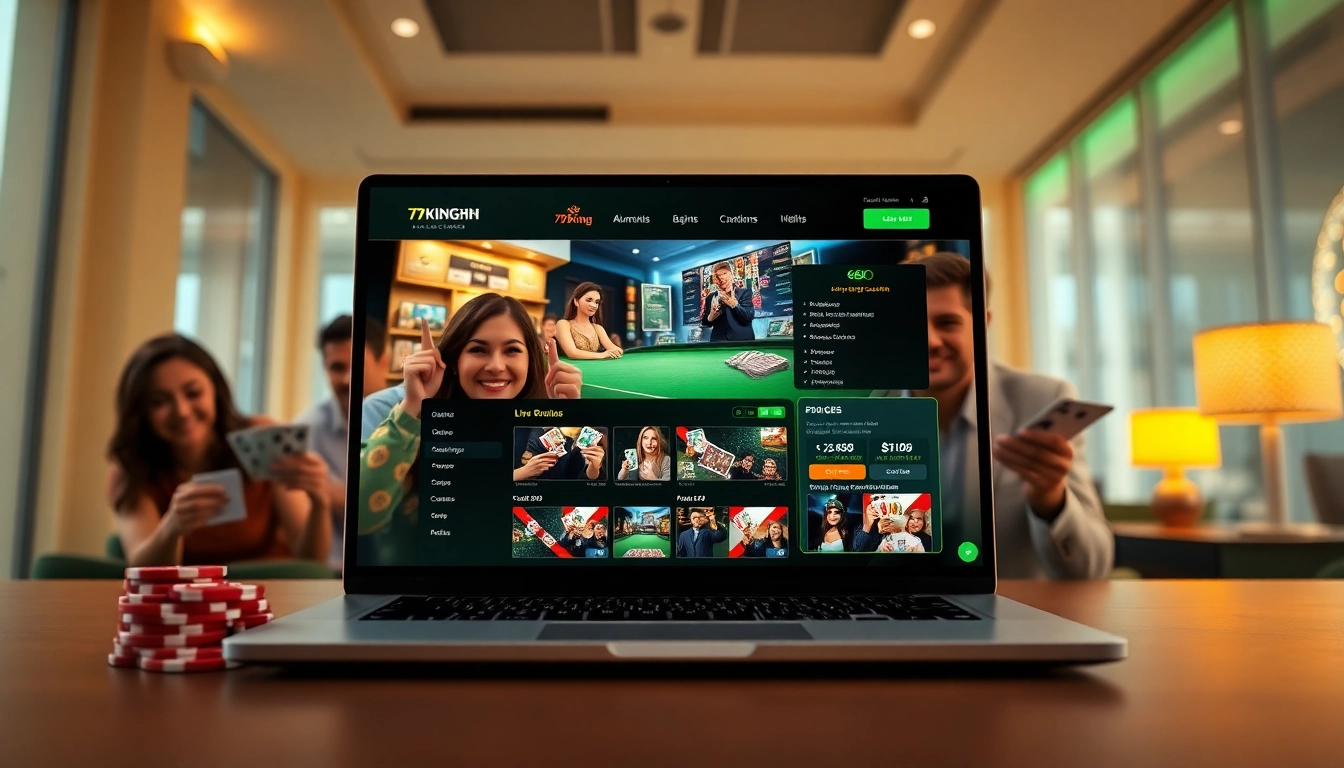 Fesselnde Szene von vielfältigen Spielern, die das Online-Gaming auf der lebhaften Plattform von 79king hn genießen.