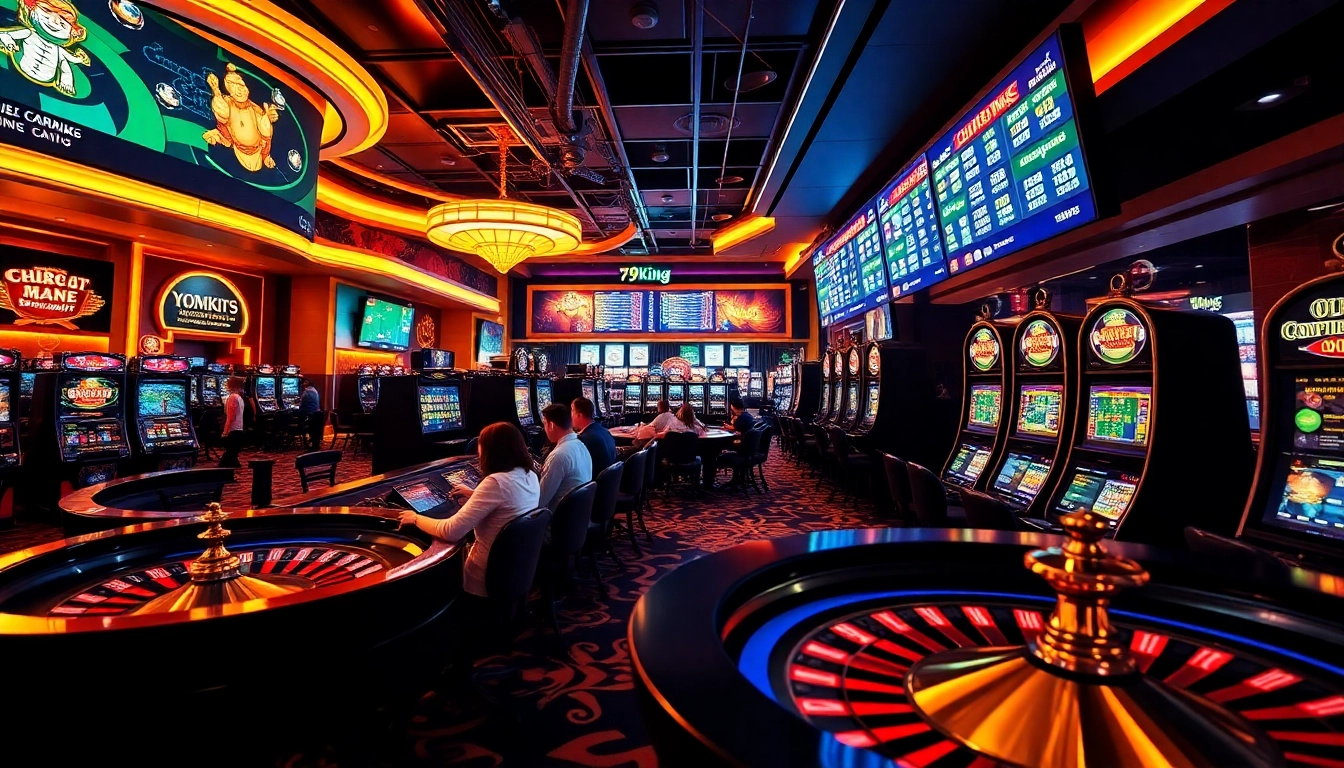 Un emocionante entorno de juego en línea en 79king hn con elementos de juegos digitales y tradicionales.