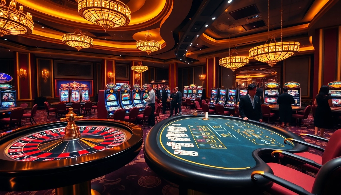 Engaging gamblers at http://789winf.com/ with a vibrant casino scene showcasing poker, roulette, and slots.