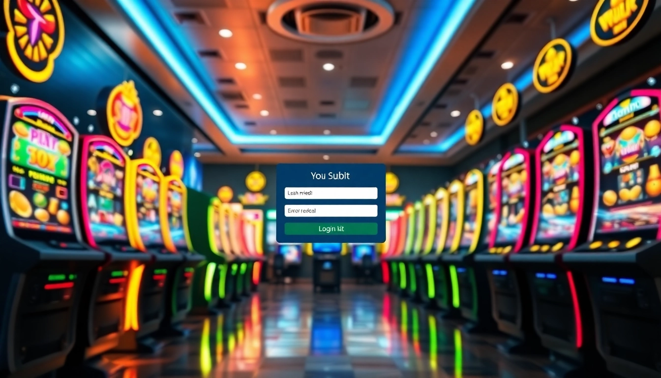 Engaging digital login interface for doaslot login amidst vibrant online casino aesthetics.