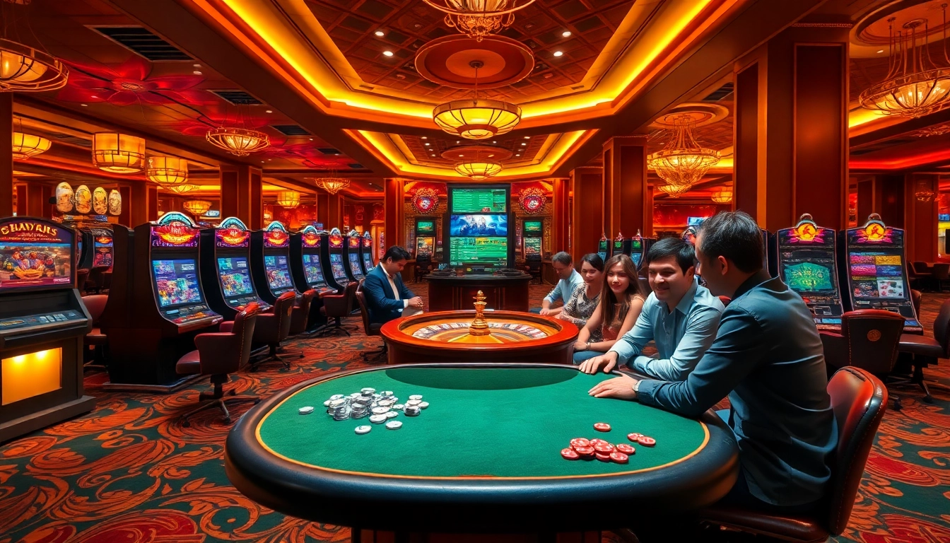 Experience excitement at the casino with vibrant gaming visuals showcasing https://kingarthurcafe.com/menu and gaming tables.