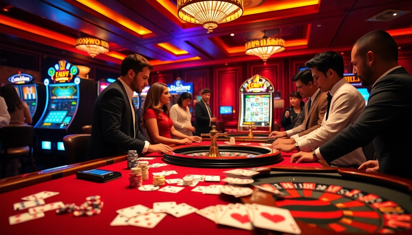 Experience the thrill of gambling with a sophisticated casino scene featuring 링크모음 and elegant gaming tables.