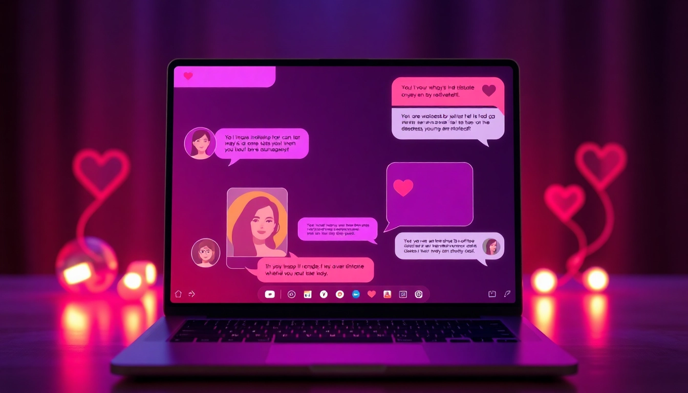 Engaging interface of a 'sex ai chat', showcasing intimate conversations with vibrant character avatars.