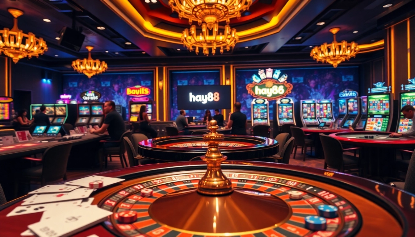 Experience the thrill of hay88 with vibrant casino games, tables, and animated slot machines.