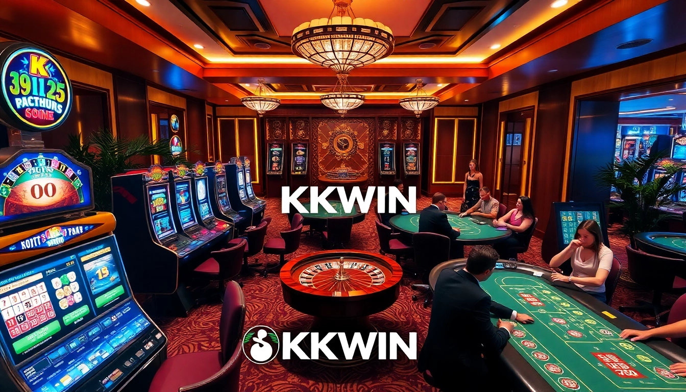 Experience luxury and excitement at KKWIN casino with engaging slot machines and poker tables.