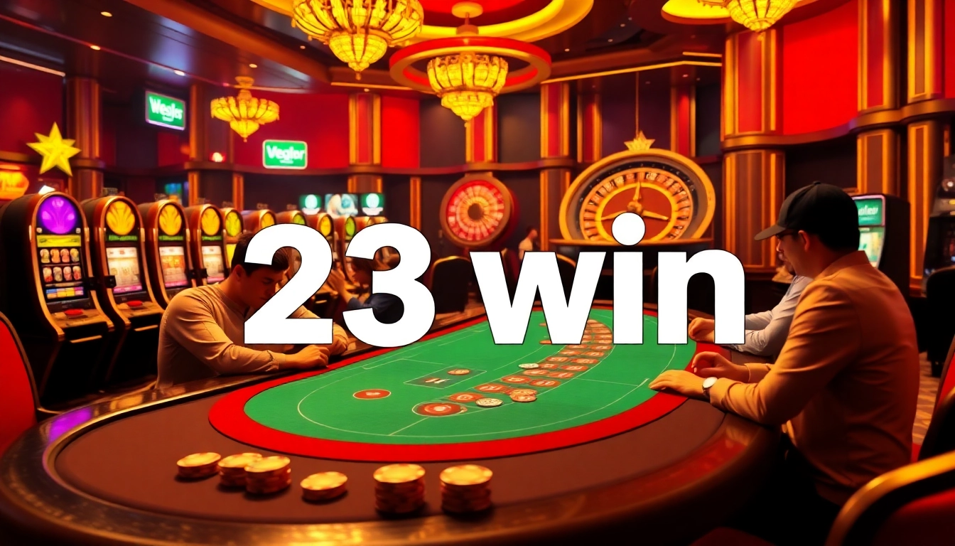 Experience the thrill of gambling at 23win with lavish casino tables and vibrant slot machines.