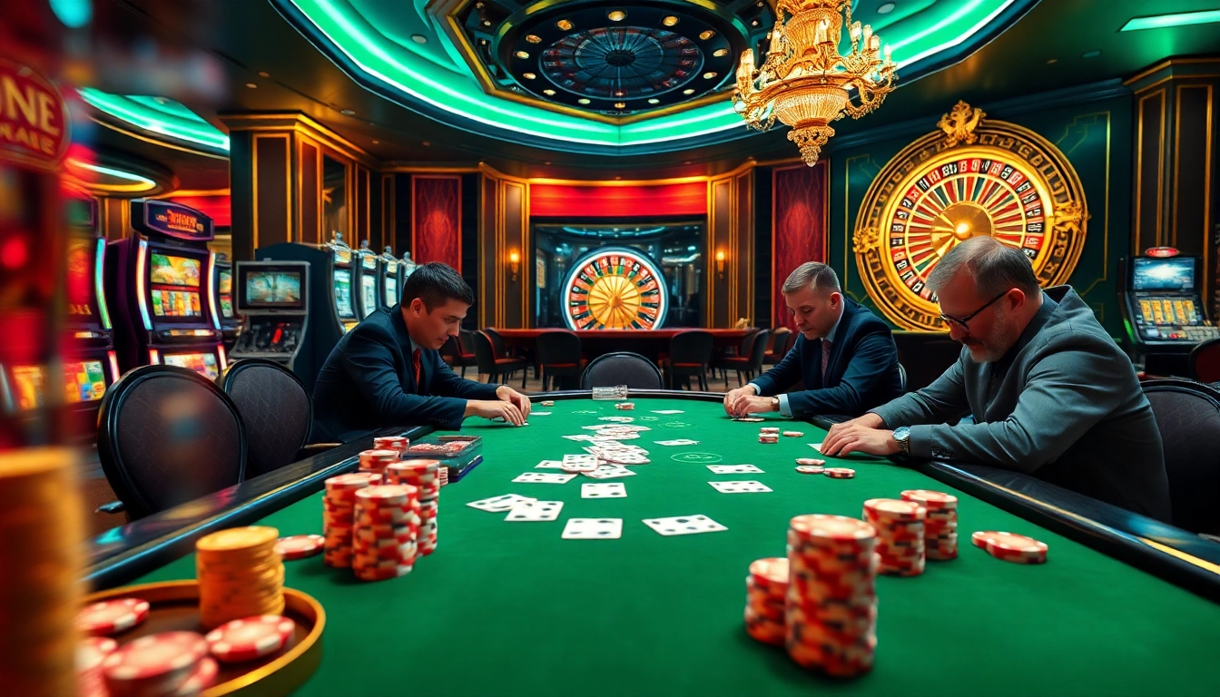 Intense poker action at https://789wins1.net/ casino with players and colorful chips.