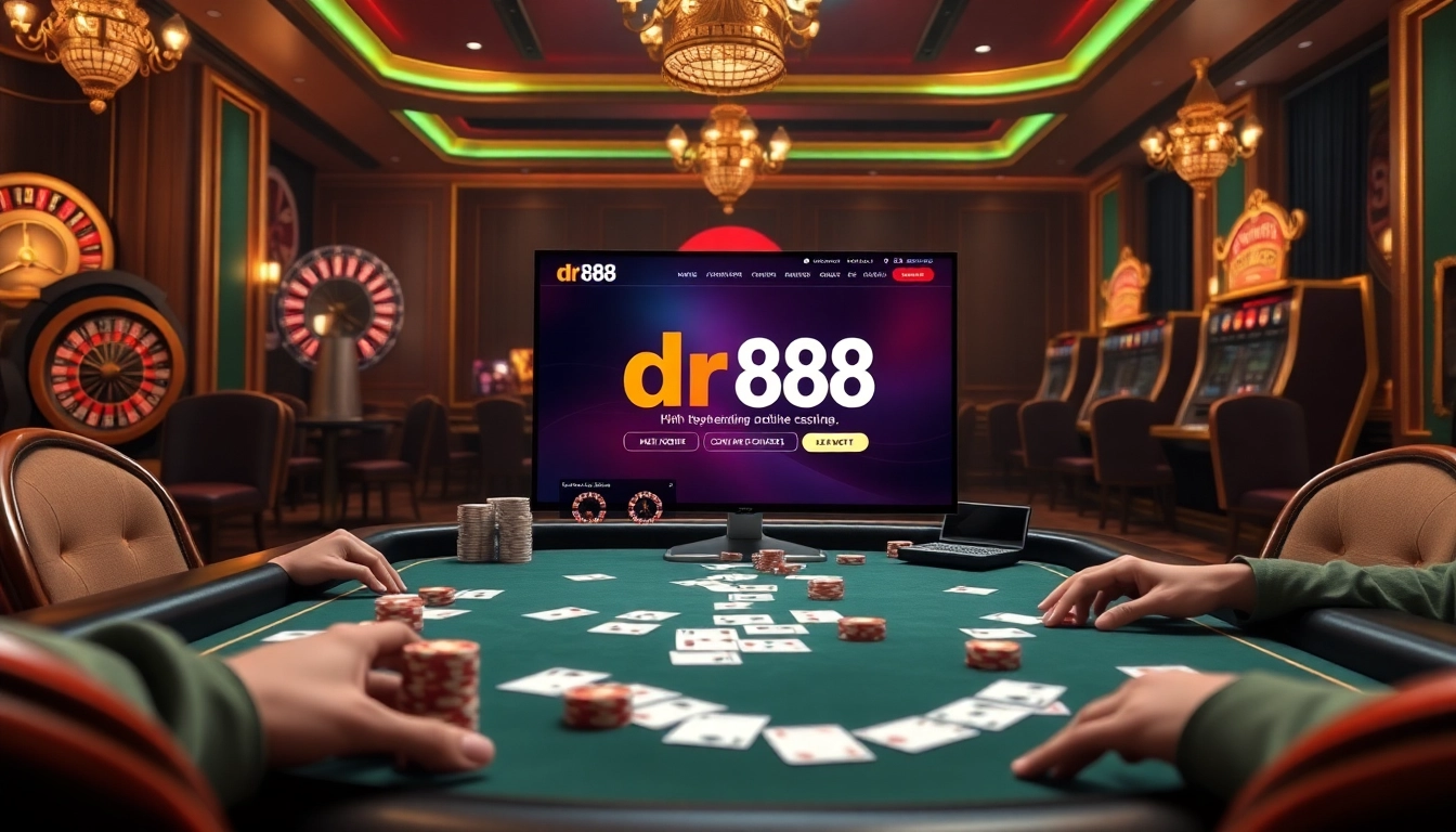 Exciting poker action at https://dr88.co.com/ showcasing professional gaming and luxury.