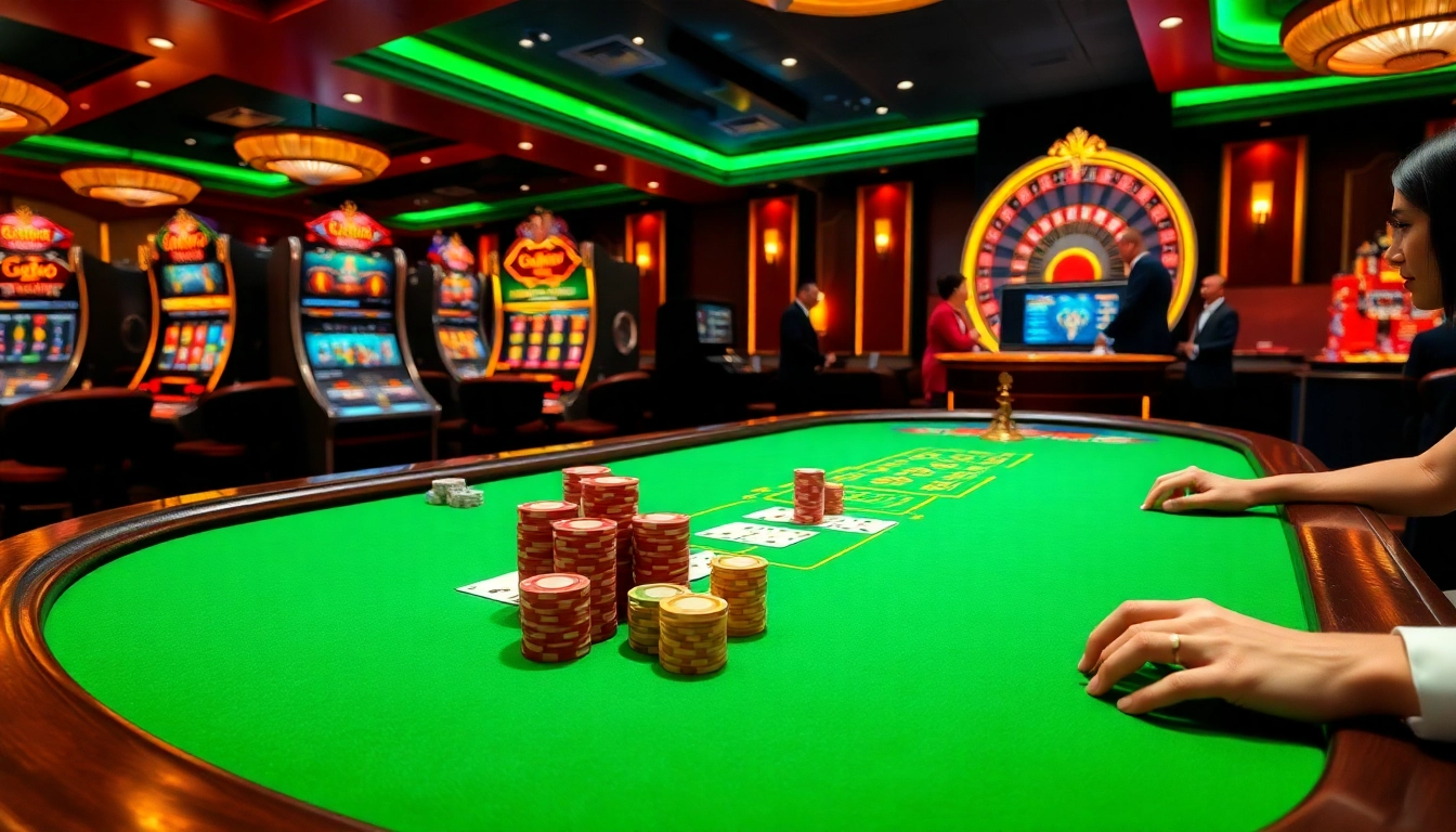 King88 players enjoying a high-stakes poker game with vibrant chips on a luxurious table.