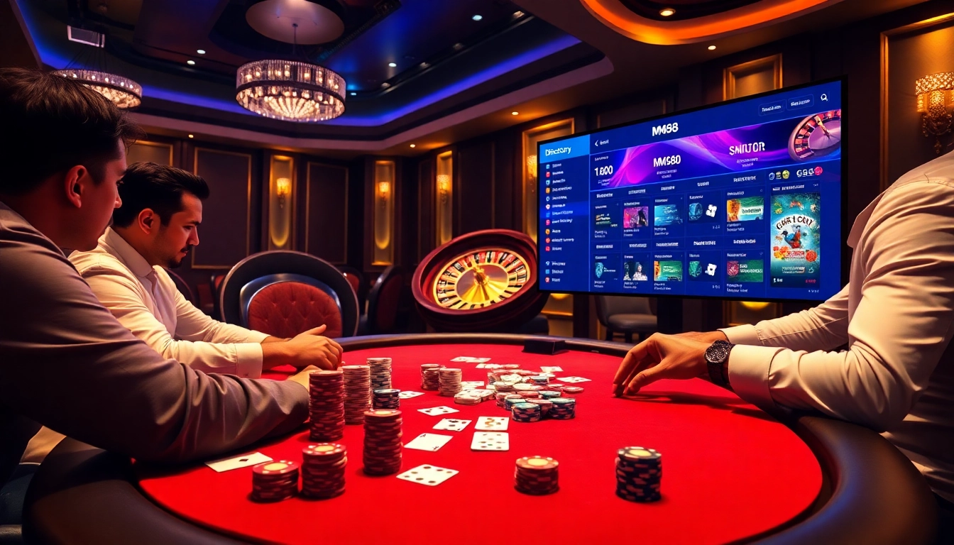 Engage in thrilling poker action at MM88.directory with professional players and vibrant casino atmosphere.