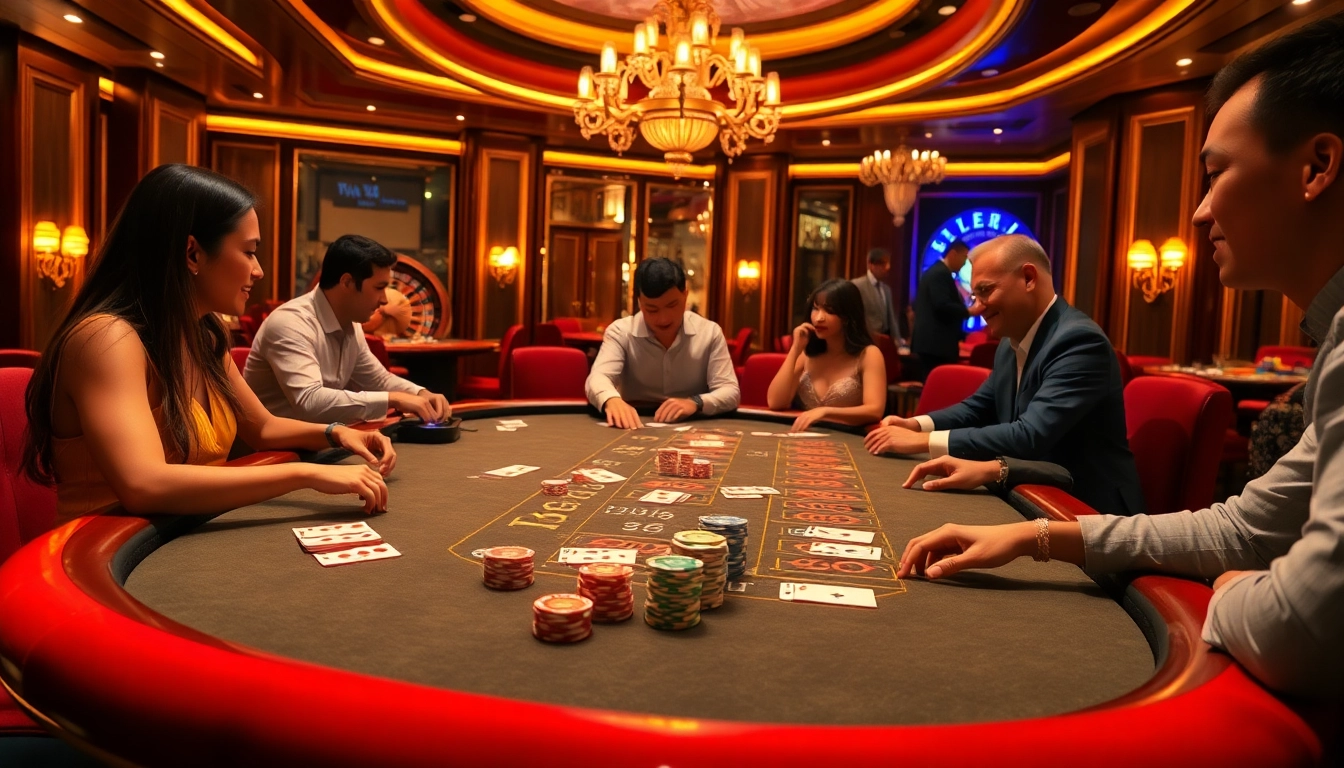 Experience the thrill of gambling at THABET with vibrant casino action on a stylish table.