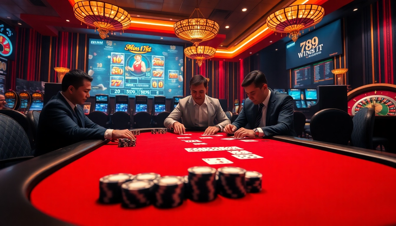 Players engrossed in a high-stakes game at a professional poker table available on 789wins1.net.
