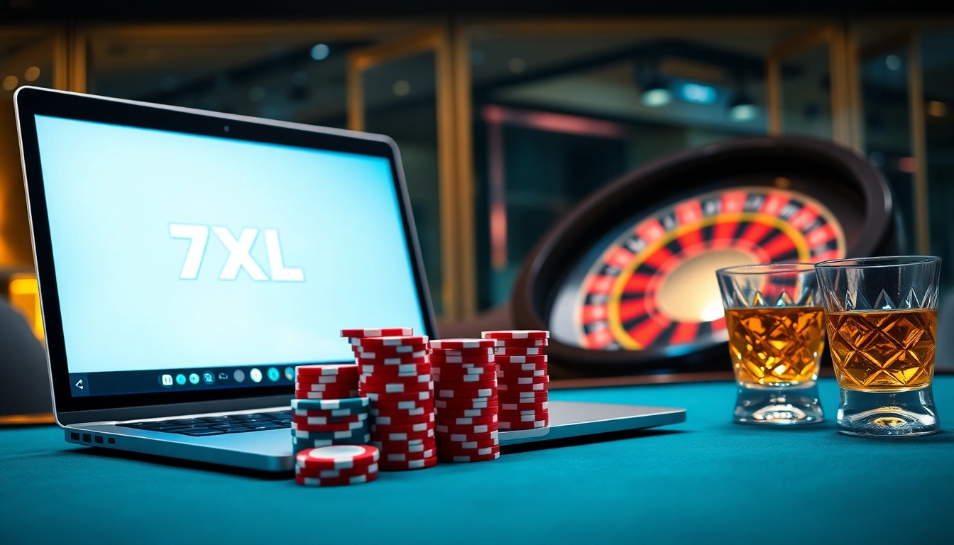 Experience the thrill of 7xl סוכן at a luxurious poker table with vibrant chips and high stakes.