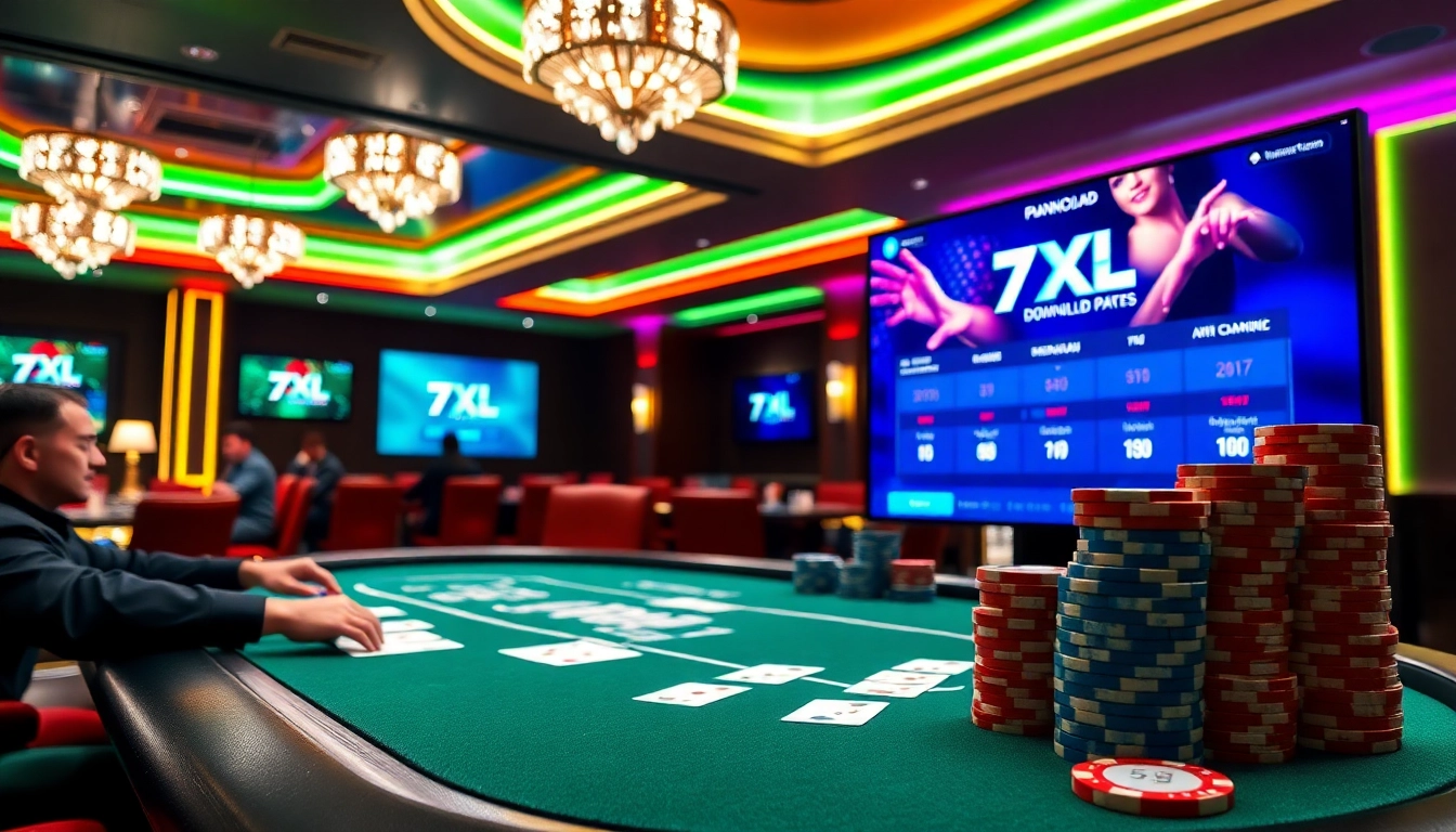 התחילו לחוות את ההתרגשות עם הורדת 7XL על שולחן פוקר ססגוני מלא אקשן.