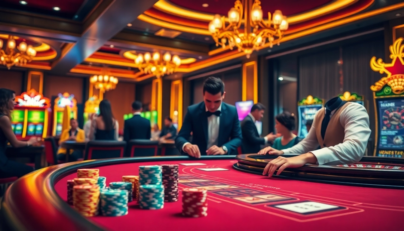 Experience the thrill of gambling at https://nh88vn.com/ with colorful poker chips and an engaging casino atmosphere.